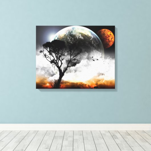Moons Surreal Fantasy Canvas Afdruk (Insitu (Houten vloer))