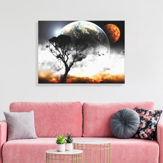 Moons Surreal Fantasy Canvas Afdruk (Insitu (Woonkamer))