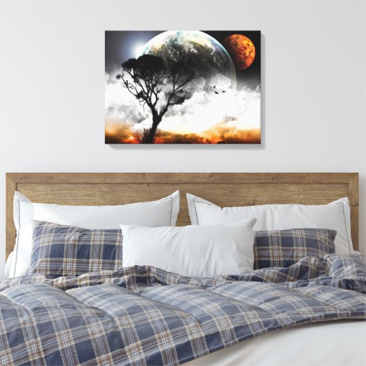 Moons Surreal Fantasy Canvas Afdruk (Insitu (Slaapkamer))