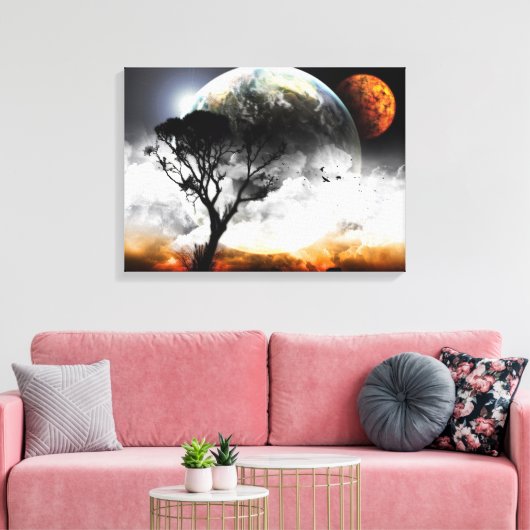 Moons Surreal Fantasy Canvas Afdruk (Insitu (Woonkamer))