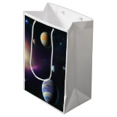 Moons van het galaxy-omslagpapier medium cadeauzakje (Voorkant Gekanteld)