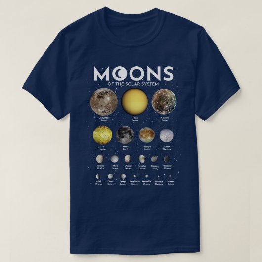 Moons van het zonnestelsel 2 t-shirt (Design voorkant)