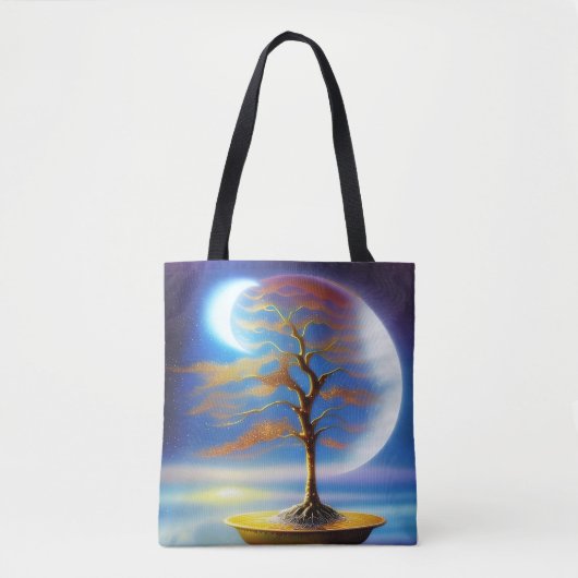 Moonscape bonsai tote bag (Voorkant)