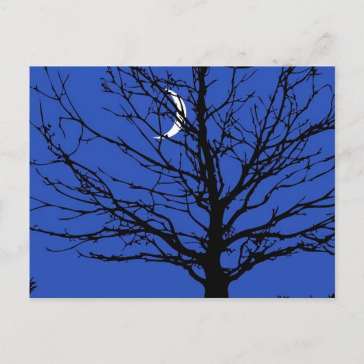 Moonscape in Cobalt Blue en Black Briefkaart (Voorkant)