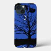 Moonscape in Cobalt Blue en Black Case-Mate iPhone Case (Achterkant)