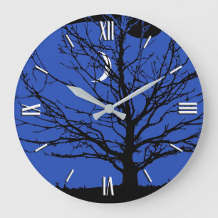 Moonscape in Cobalt Blue en Black Grote Klok