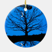 Moonscape in Cobalt Blue en Black Keramisch Ornament (Achterkant)