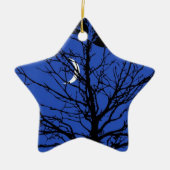 Moonscape in Cobalt Blue en Black Keramisch Ornament (Voorkant)