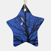 Moonscape in Cobalt Blue en Black Keramisch Ornament (Links)