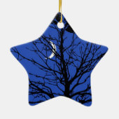 Moonscape in Cobalt Blue en Black Keramisch Ornament (Achterkant)