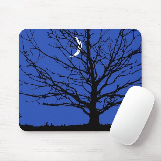 Moonscape in Cobalt Blue en Black Muismat (Met muis)