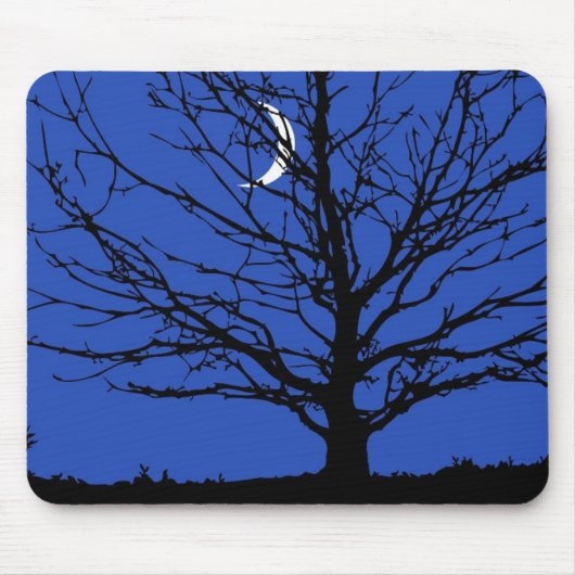 Moonscape in Cobalt Blue en Black Muismat (Voorkant)