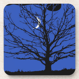 Moonscape in Cobalt Blue en Black Onderzetter