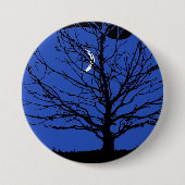 Moonscape in Cobalt Blue en Black Ronde Button 7,6 Cm (Voorkant)