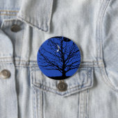 Moonscape in Cobalt Blue en Black Ronde Button 7,6 Cm (In situ)