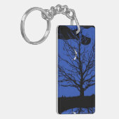 Moonscape in Cobalt Blue en Black Sleutelhanger (Voorkant Links)