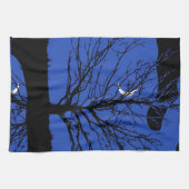 Moonscape in Cobalt Blue en Black Theedoek (Horizontaal)