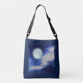 Moonscape met bewegende wolken crossbody tas (Achterkant)