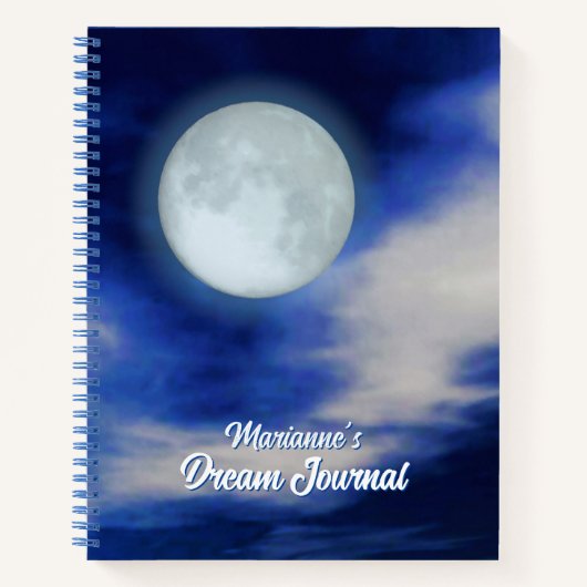 Moonscape met Moonlit Clouds Dream Journal Notitieboek (Voorkant)