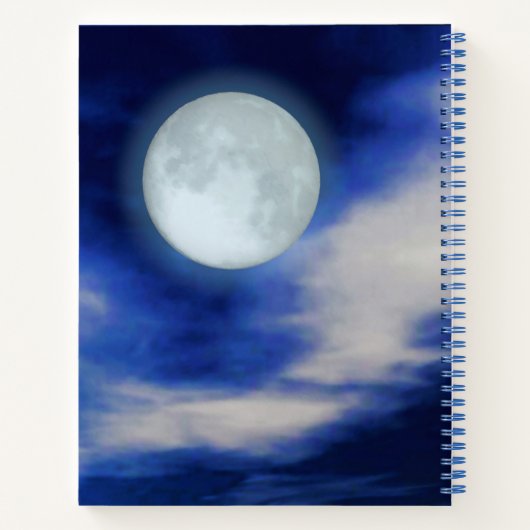 Moonscape met Moonlit Clouds Dream Journal Notitieboek (Achterkant)