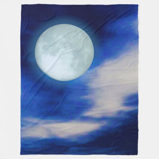 Moonscape met onverlichte wolken fleece deken (Voorkant)