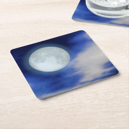 Moonscape met onverlichte wolken kartonnen onderzetters (Schuin)