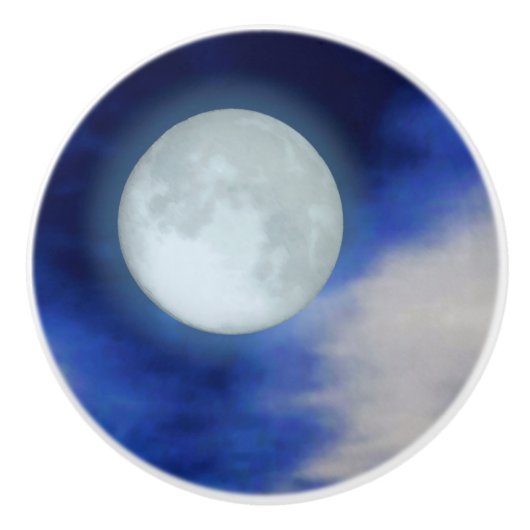 Moonscape met onverlichte wolken keramische knop (Voorkant)