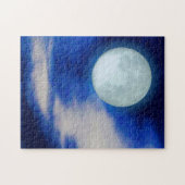 Moonscape met onverlichte wolken legpuzzel (Horizontaal)