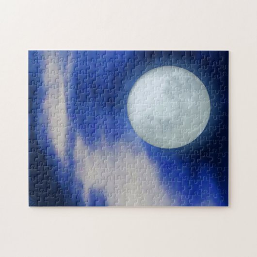 Moonscape met onverlichte wolken legpuzzel (Horizontaal)