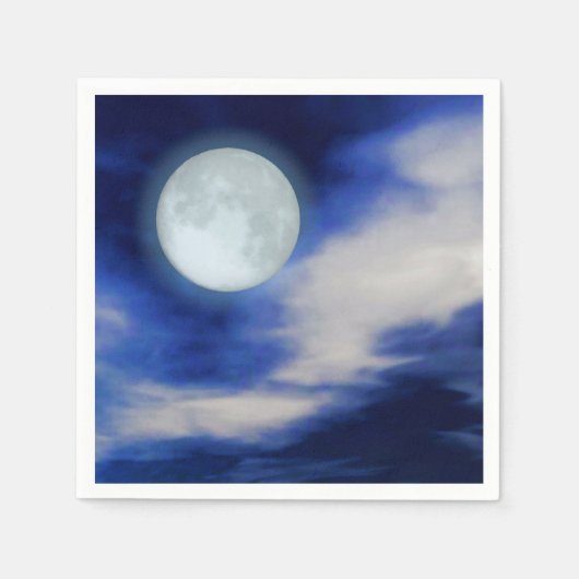 Moonscape met onverlichte wolken servet (Voorkant)