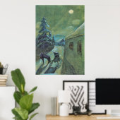 Moonscape met paard van Walter Gramatte Poster (Thuiskantoor)