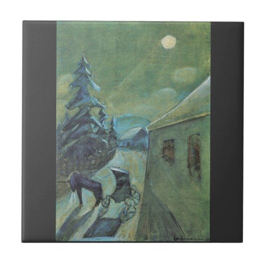 Moonscape met paard van Walter Gramatte Tegeltje (Voorkant)