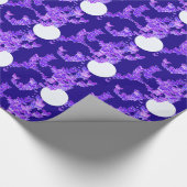 Moonscape met vlinders - lila, donkerblauw cadeaupapier (Hoek)