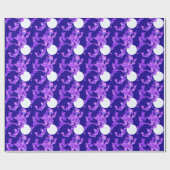 Moonscape met vlinders - lila, donkerblauw cadeaupapier (Vlak)