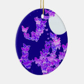 Moonscape met vlinders - lila, donkerblauw keramisch ornament (Rechts)
