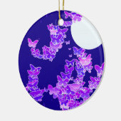 Moonscape met vlinders - lila, donkerblauw keramisch ornament (Links)