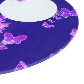 Moonscape met vlinders - lila, donkerblauw snijplank (Hoek)