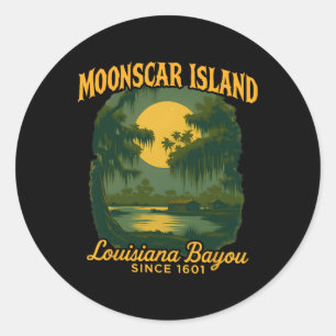 Moonscar Island Retro Cartoon Halloween Zombie Isl Ronde Sticker