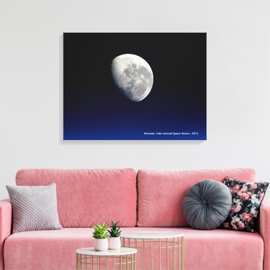 Moonset, International Space Station, 2016 Canvas Afdruk (Insitu (Woonkamer))