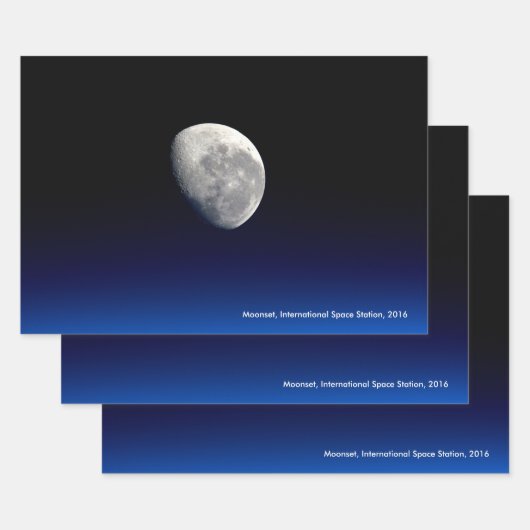 Moonset, International Space Station, 2016 Inpakpapier Vel (Set)