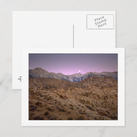 "Moonset op Mt. Whitney " Briefkaart (Voorkant / Achterkant)