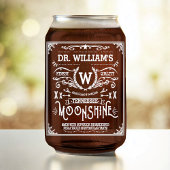 Moonshine Aangepaste naam Monogram  look wit Blikvorm Glas
