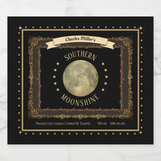 Moonshine (aanpasbaar) Liquor Fleslabels Likeurfles Etiket (Enkel label)