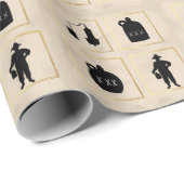 Moonshine Black Silhouettes Wrapping Paper Cadeaupapier (Rol Hoek)