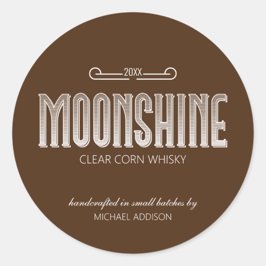 Moonshine Classic Round Sticker (Voorkant)