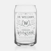 Moonshine Custom Naam en Monogram  Look Blikvorm Glas (Voorkant)