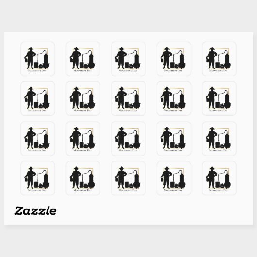 Moonshine Day Black Silhouette Stickers (Vel)