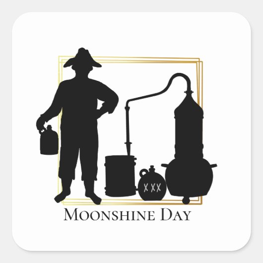 Moonshine Day Black Silhouette Stickers (Voorkant)