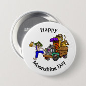 Moonshine Day Button met Hillbilly Truck en Man (Voorkant /achterkant)