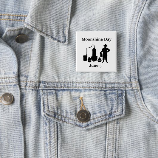 Moonshine Day Silhouette Square Button (In situ)